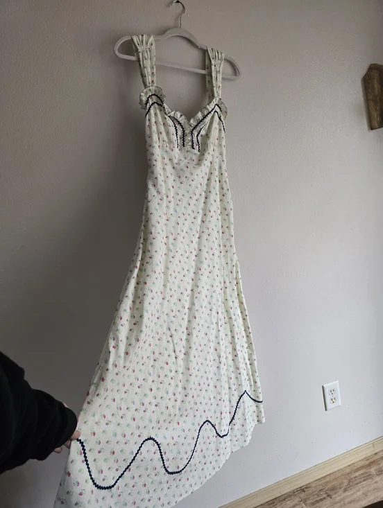 Free People Sweet Hearts Midi Dress in Ivory Combo. - Picture 2 of 2